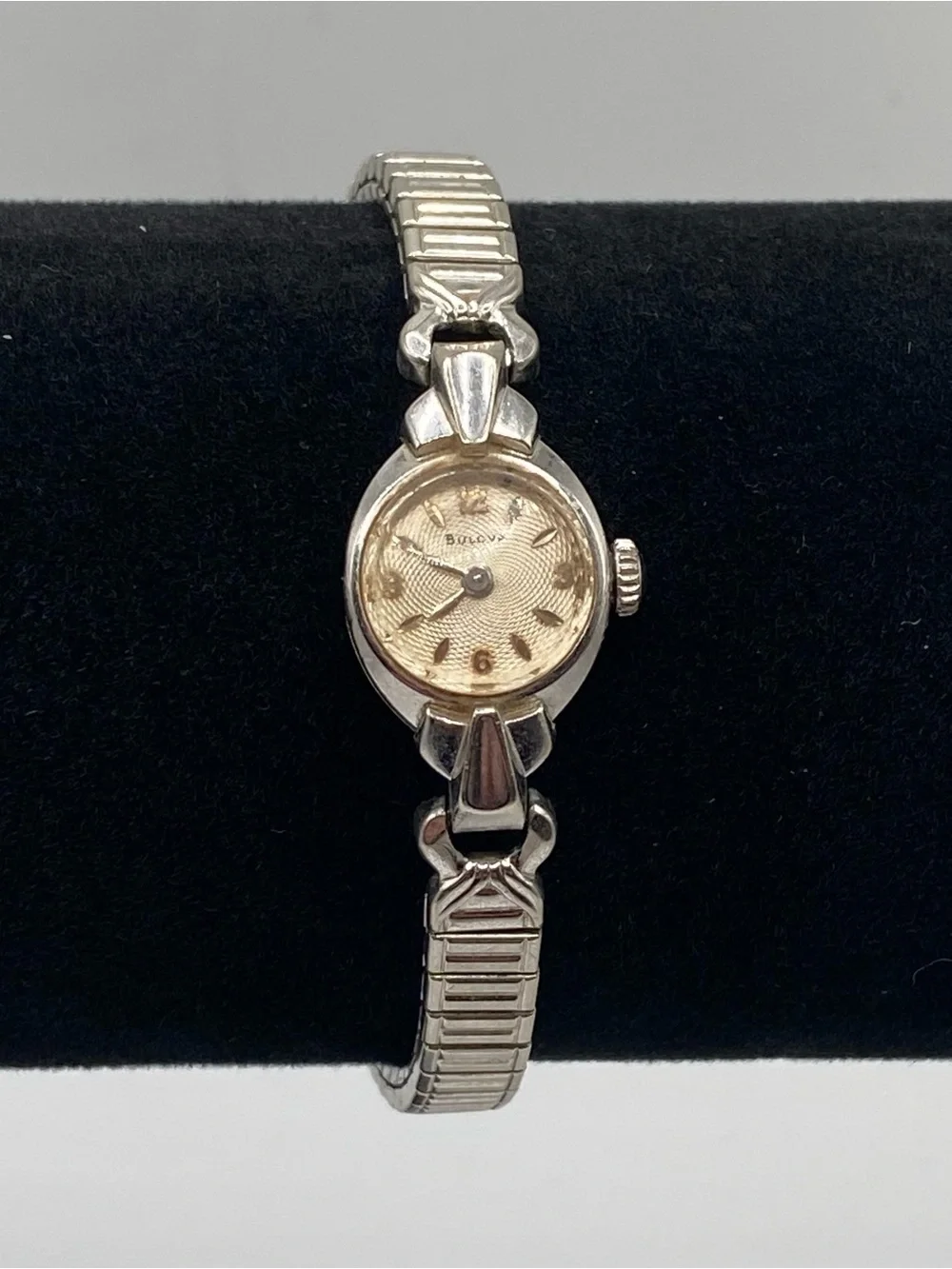 Bulova 10k rolled gold plate U4835 with Seidel  Ladies SilverTone Band Watch